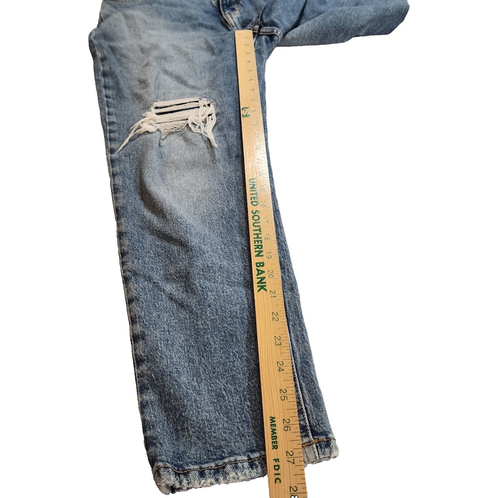 Edgely 90's High Rise Taper Studded Distressed Womens 10 Short Jeans - Picture 9 of 11